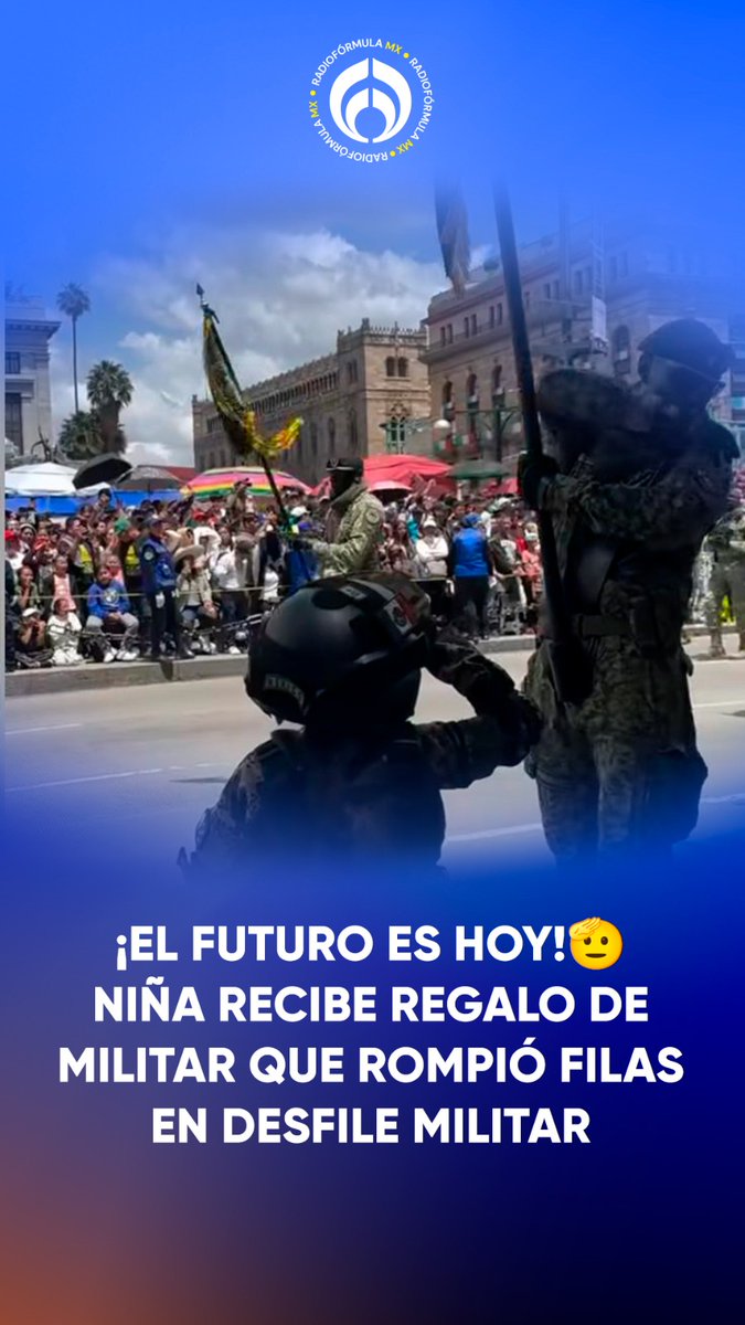 ¡Pequeña cadete! 🫡Un militar ROMPIÓ FILAS durante Desfile Militar para tener un bello momento con una pequeña que vestía con uniforme de soldado🥹.