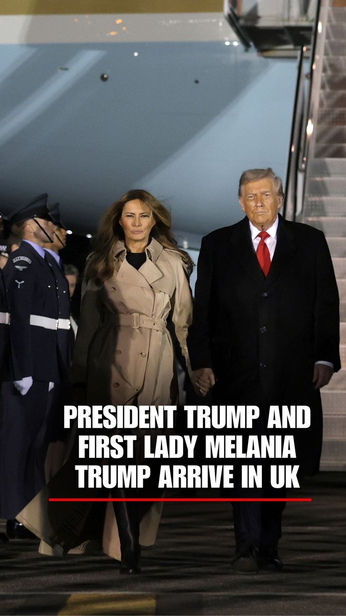 WATCH: President Trump and First lady Melania Trump land in the United Kingdom.