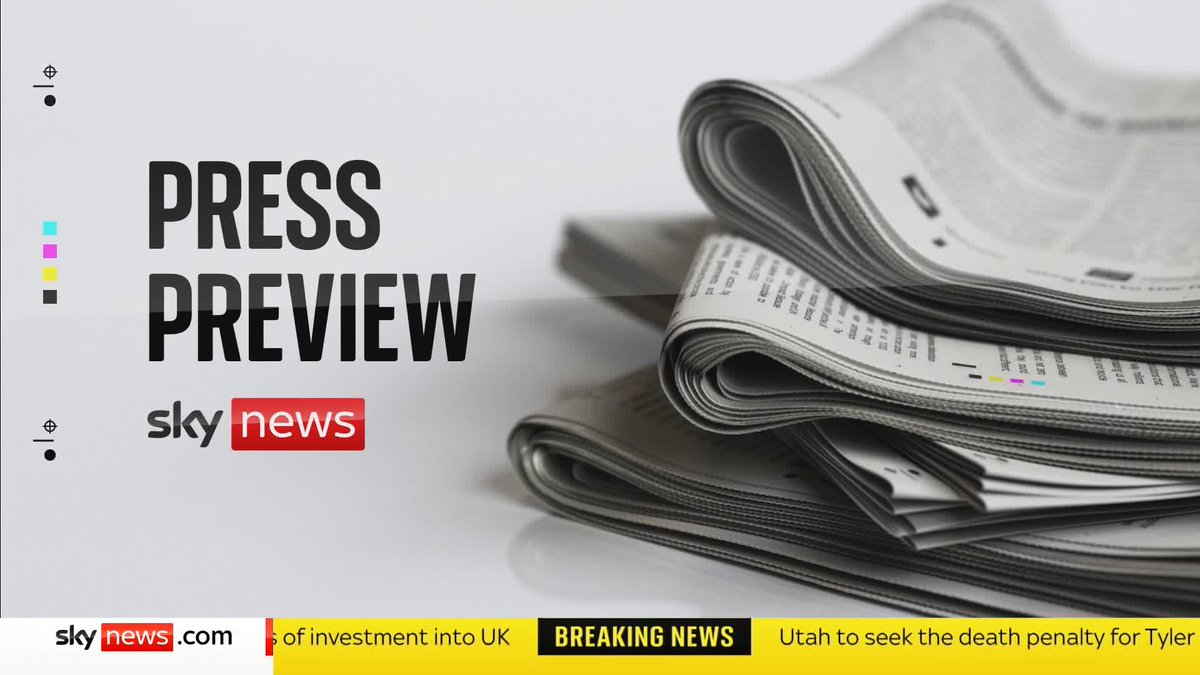 What's on Wednesday's front pages? 🗞️ Join Gillian Joseph on the Sky News #PressPreview with political commentator Adam Boulton and journalist and broadcaster Sonia Sodha. 📺 Sky 501, Virgin 602, Freeview 233 and YouTube