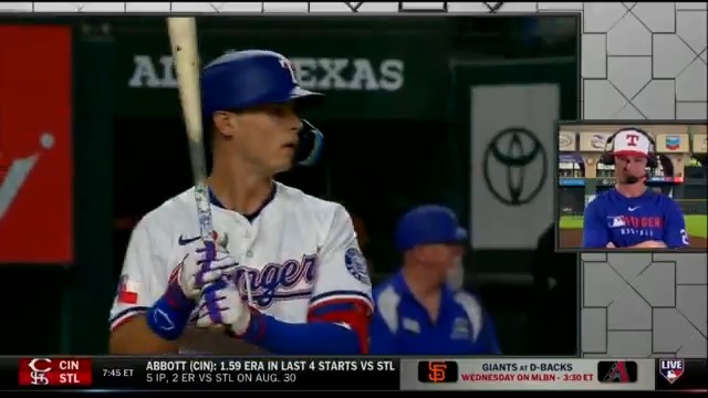 Michael Helman is hitting .288 in 27 games for the Texas Rangers this season! 💥 The rookie outfielder joins #MLBTonight to talk about making the most of his opportunities and more.