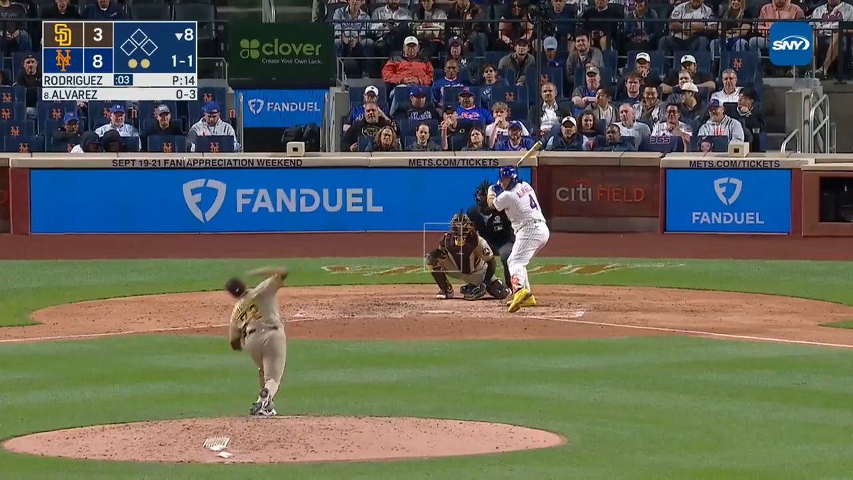 Francisco Alvarez is hit in the arm by a 100 MPH fastball from Bradgley Rodriguez The Mets' dugout is not pleased