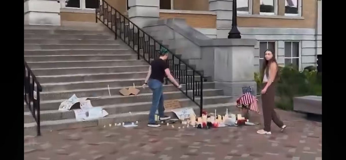 Kerri Rollo has been kicked out of the house she was staying in and possibly fired after desecrating a Charlie Kirk memorial in Bentonville Arkansas.
