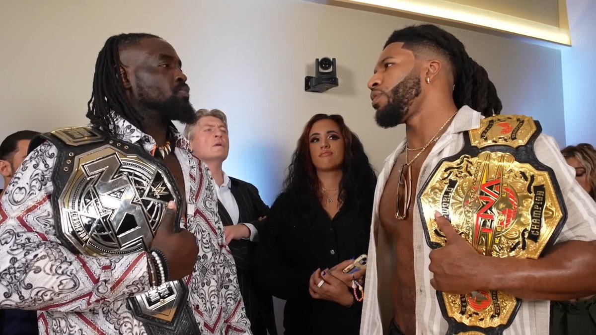 "May the best man win." Oba Femi vs. Trick Williams. For the NXT Championship and TNA Wrestling World Championship. It doesn't get much bigger than this.