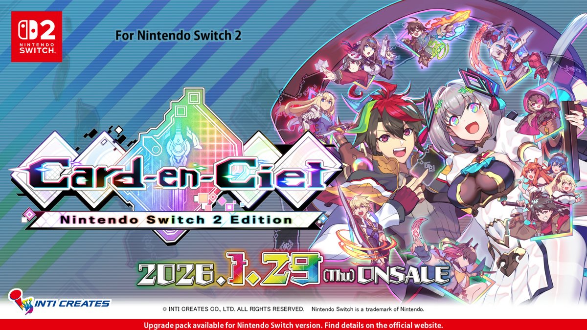 Card-en-Ciel Nintendo Switch 2 Edition is coming January 29th, 2026! Featuring a higher framerate, improved resolution, and mouse controls! Plus, a new Expansion Pass is coming soon to Card-en-Ciel! See details on the official website: #CardenCiel