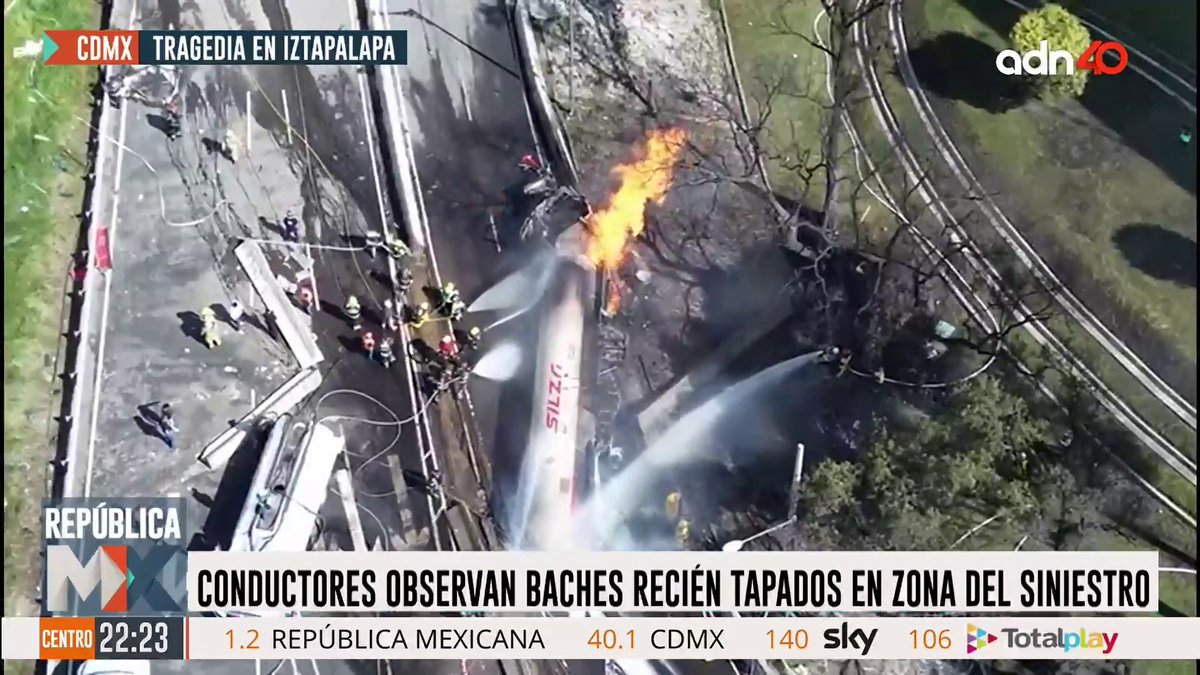 ¡No está ni estaba en buenas condiciones!🚨 Conductores verificaron la presencia de baches en la zona del Puente de la Concordia que fueron reparados luego de la explosión de la pipa, justo como lo denunciaron los vecinos tras el accidente‼️ #RepúblicaMx con Manuel Lopez San Martin