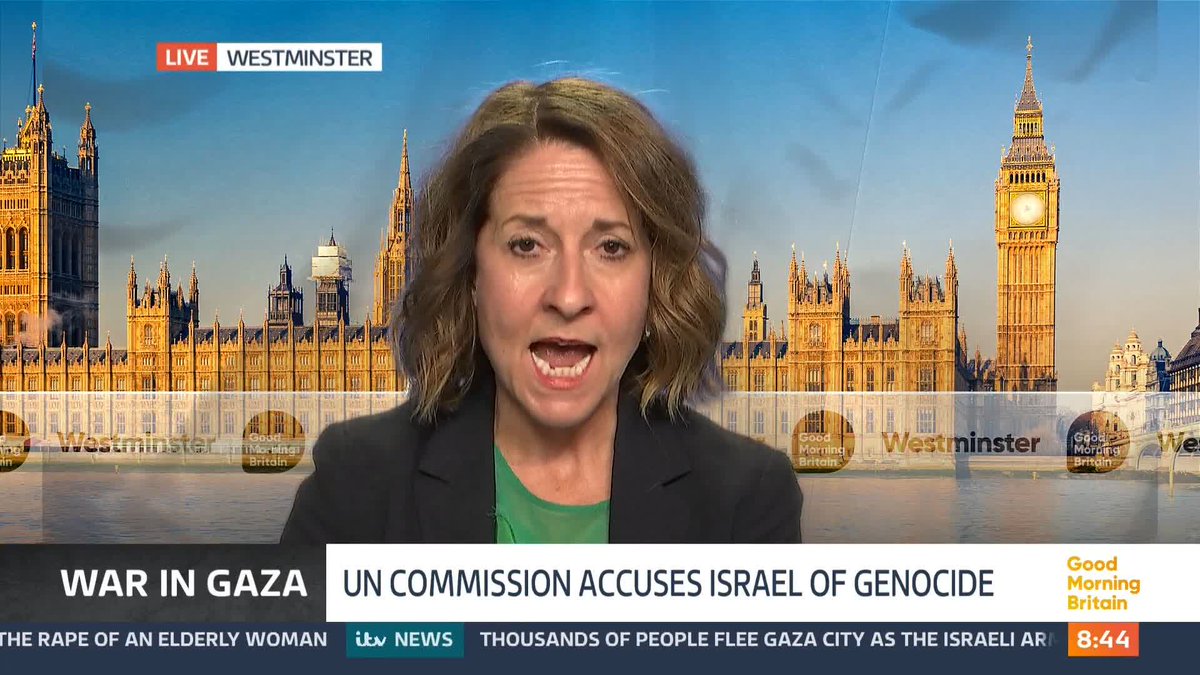 Israel has committed genocide in Gaza, the UN commission of inquiry says. Richard Madeley and Susanna Reid, ask Technology Secretary Liz Kendall if the British government agrees with this position.