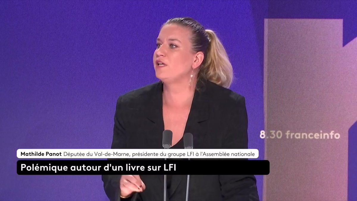๐ด Mise en demeure de la maison dโรฉdition Plon pour le livre "Les complices du mal " : โถ "Si on vous expliquait que vous aviez des liens avec des islamistes, vous aimeriez lire le livre avant. Cโest un droit", note Mathilde Panot, prรฉsidente du groupe LFI ร l'Assemblรฉe