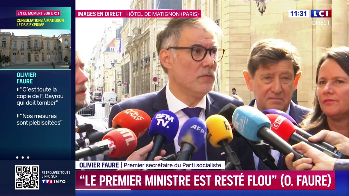 🔴 Consultations de Sébastien Lecornu : "Nous ne cherchons pas la censure, nous ne cherchons la dissolution, nous ne cherchons pas la destitution, nous cherchons à ce que les Français soient entendus", Olivier Faure