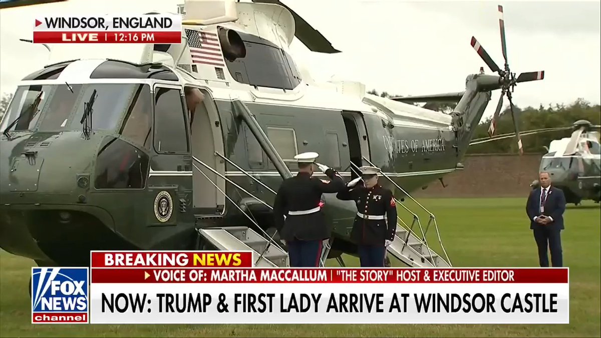JUST IN: President Trump and first lady Melania Trump arrive at Windsor Castle for a historic second state visit to the United Kingdom.