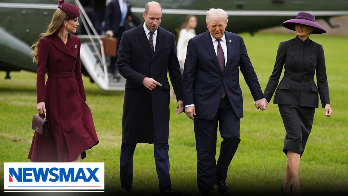 BREAKING NEWS: President Trump and first lady Melania Trump arrive at Windsor Castle and receive a royal greeting from Prince William and Princess Catherine.