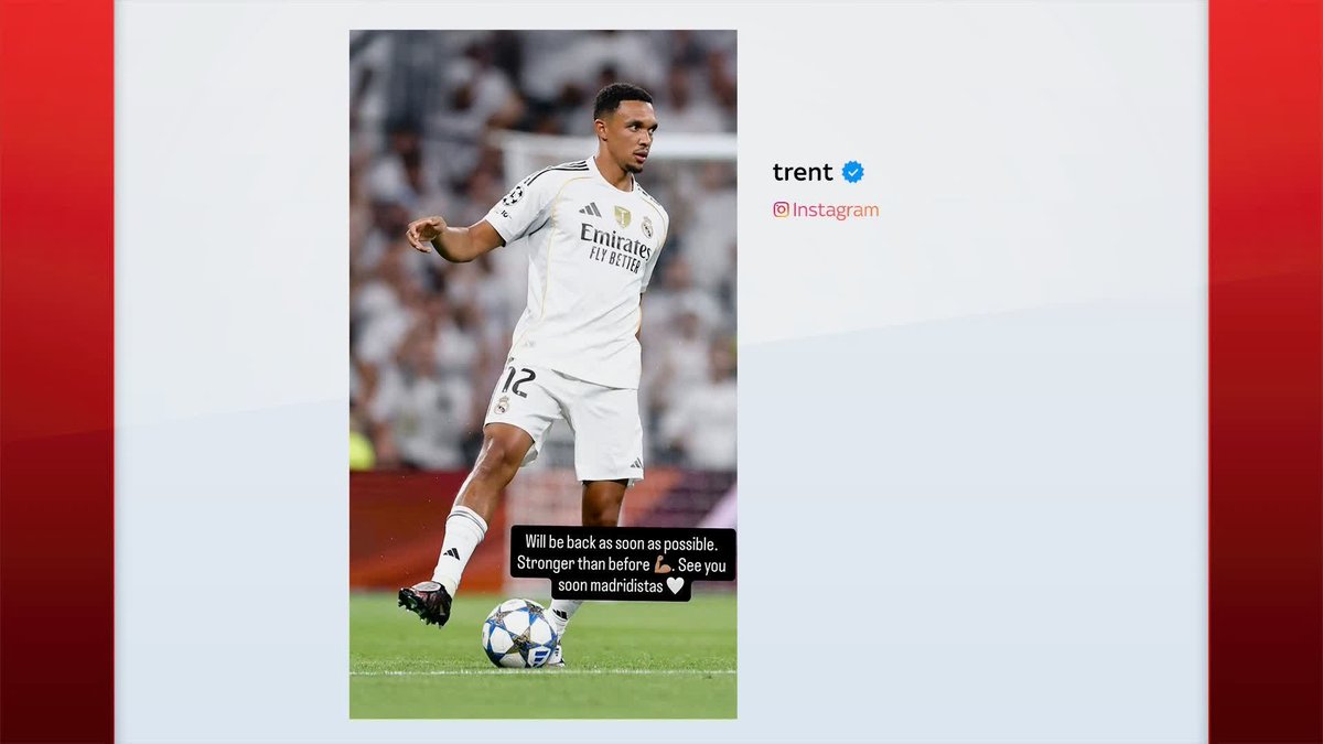 Real Madrid have confirmed Trent Alexander-Arnold has picked up a hamstring injury following last night's victory over Marseille.