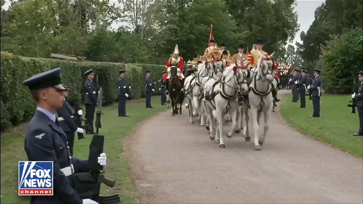 NOW: President Trump and first lady Melania Trump join a carriage procession to mark their arrival at Windsor Castle.