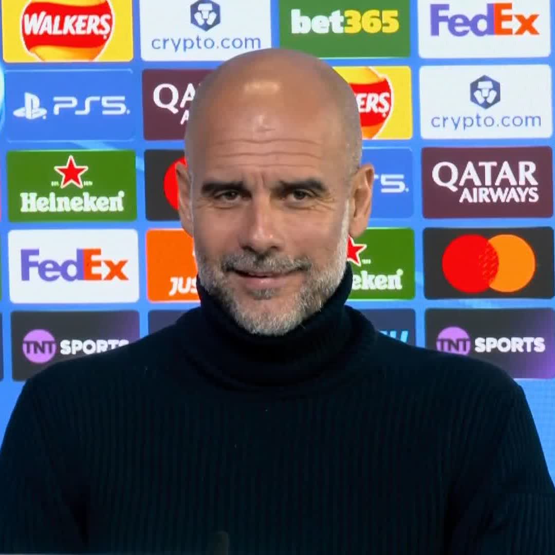 "After the game!" 😆 Pep Guardiola says that he is looking forward to reuniting with Kevin de Bruyne as Manchester City prepare to face Napoli in the Champions League 🔵