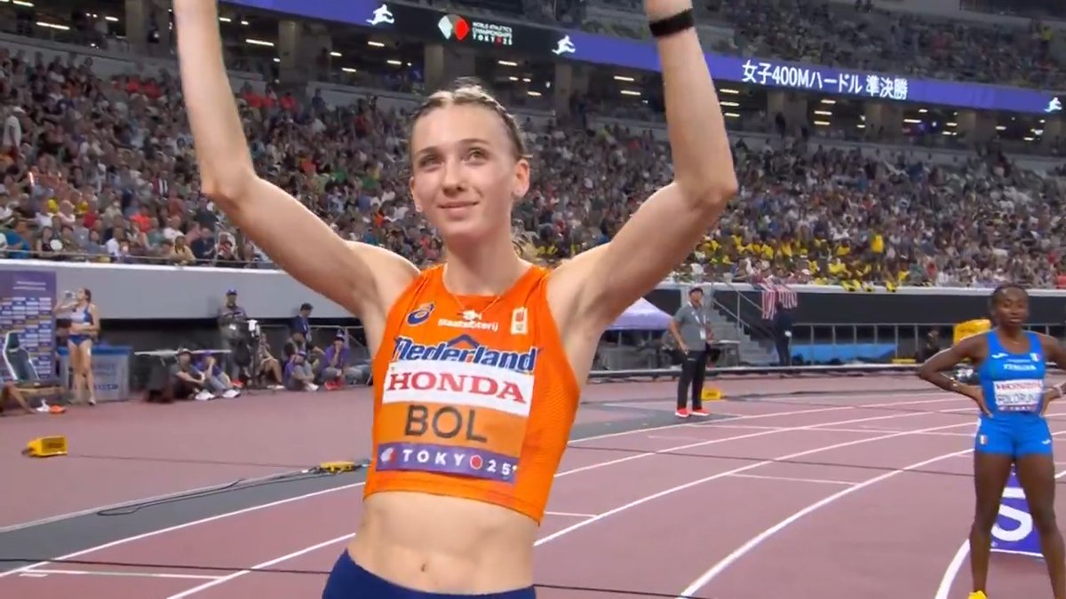 【東京世界陸上】 ▶️女子400mハードル 準決勝2組 🥇前回女王🥇 🇳🇱ボル 選手 1位 52秒31 全米女王🇺🇸ムハマド 選手とともに決勝進出🔥 決勝は 19日(金)21時27分頃〜 📺TBS系 生中継 ⚡️TVerでは放送同時 & 全49種目LIVE配信⚡