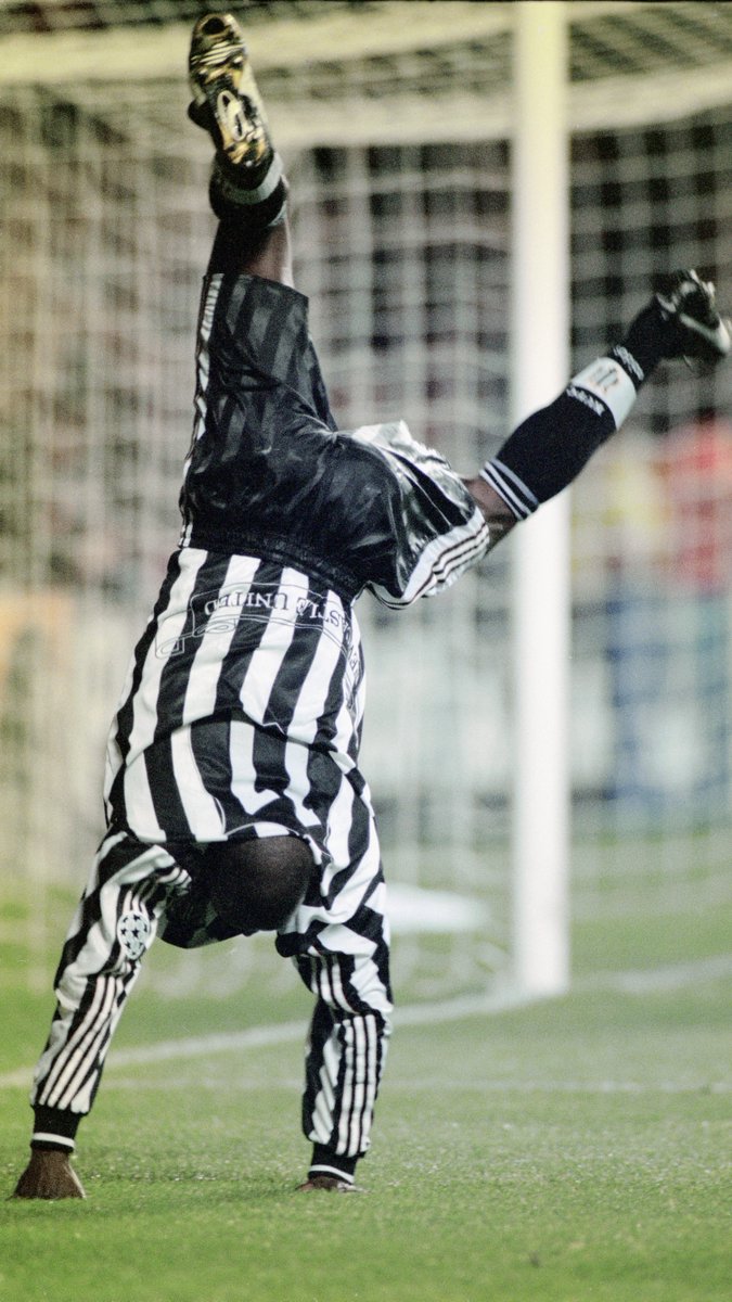 Tino Asprilla's iconic hat-trick against tomorrow's opponents, Barcelona at St. James' Park - on this day in 1997! 🇨🇴🔙