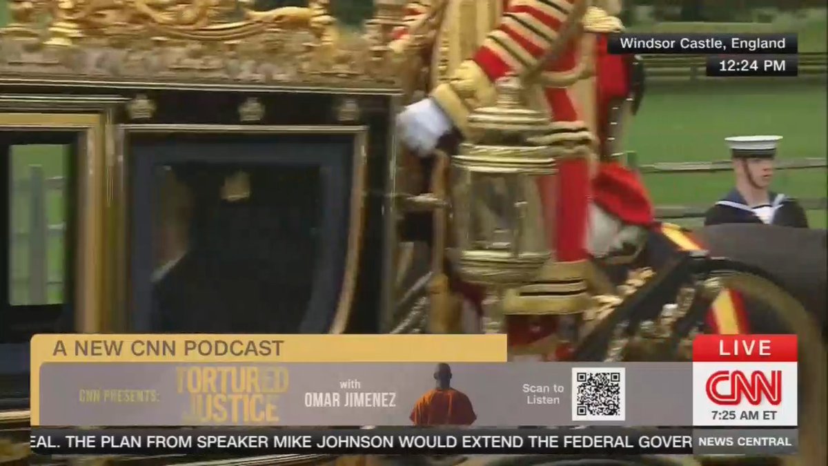 Trump enjoys his ride in a golden carriage at Windsor Castle: "He said he was really, really, really looking forward to this."