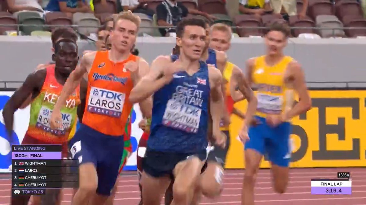 【東京世界陸上】 ▶️男子1500m 決勝 🏆世界陸上初制覇🏆 🥇🇵🇹ナデル選手 3分34秒10 🥈🇬🇧ウィットマン選手 3分34秒12 🥉🇰🇪チェルイヨト選手 3分34秒25 📺TBS系 生中継 ⚡️TVerでは放送同時 & 全49種目LIVE配信⚡