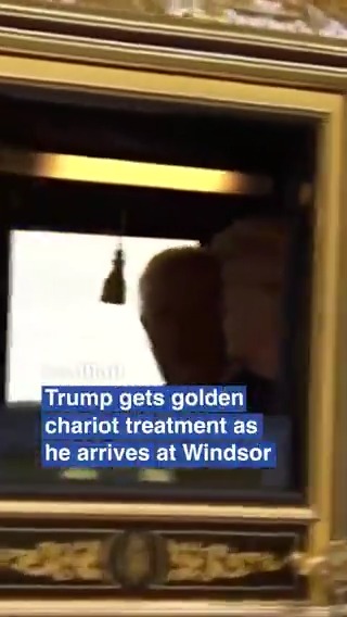Trump gets golden chariot treatment in UK.