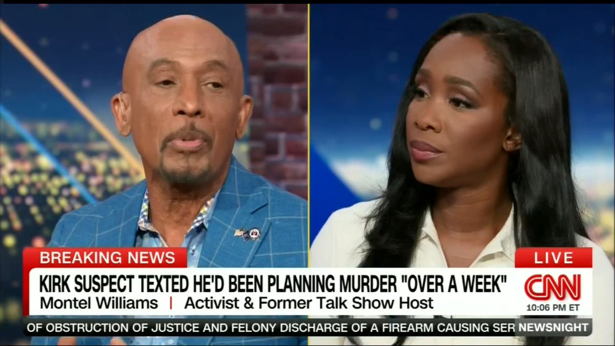Montel Williams on CNN: "I don't believe [Charlie Kirk's suspected assassin] was motivated politically. I think this was motivated emotionally. I think this was an emotionally stunted person, who literally — tried to defend his significant other, not trying to defend some ideology."