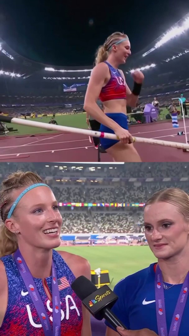 Katie Moon and Sandi Morris reigned supreme on the pole vault podium. 💪 #WorldAthleticsChamps