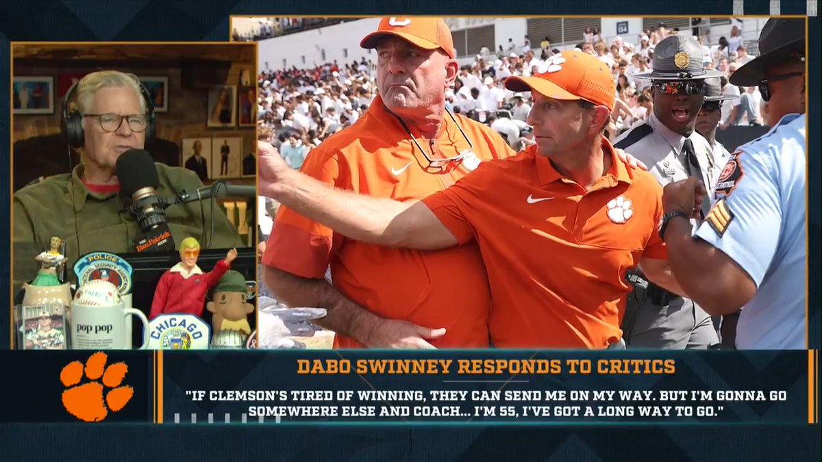 "He's a great coach. If he's gone today, he'll get a job by later today." – DP reacts to Dabo Swinney's comments regarding the criticism surrounding #Clemson.
