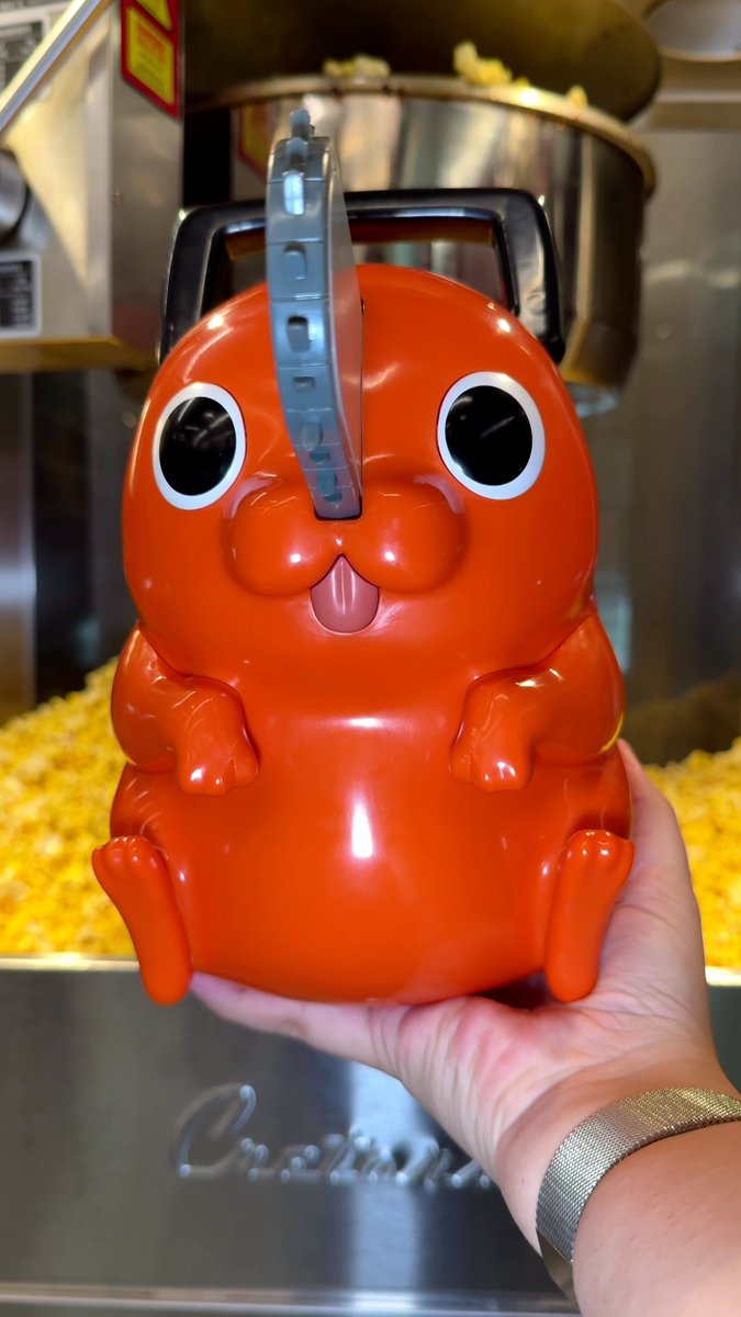 Pochita popcorn buckets are coming soon to Cinemark! Chainsaw Man - The Movie: Reze Arc is exclusively in movie theatres October 24. #ChainsawManMovie