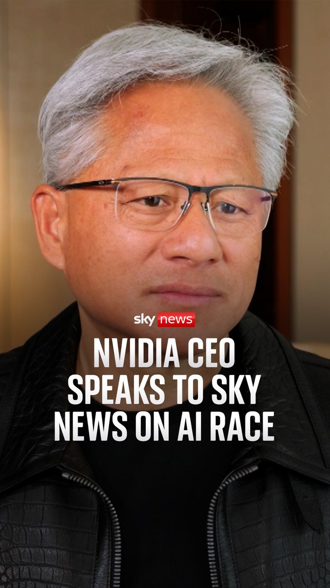 Nvidia CEO Jensen Huang has told Sky's Gurpreet Narwan that he wants the US and Chinese governments to work out ways to 'share technology and share markets.' He also encouraged the UK to use its own data to train large language models. More tech news 🔗