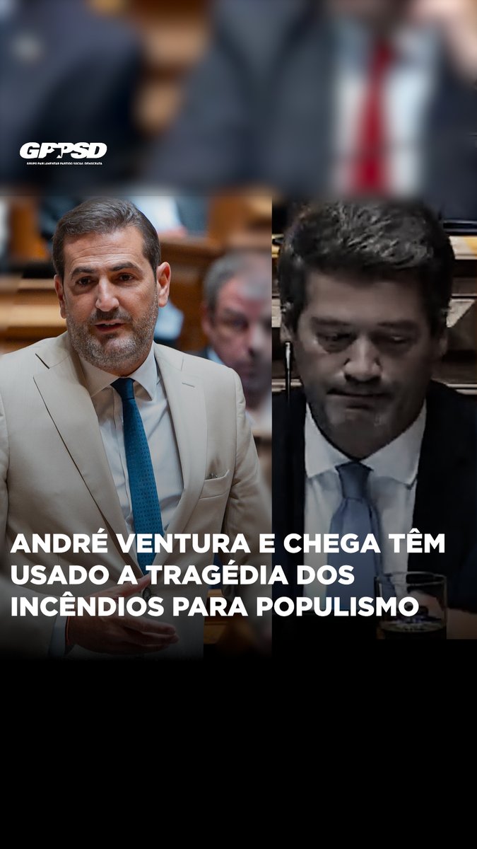 André Ventura e o Chega têm usado a tragédia dos incêndios para Populismo.
