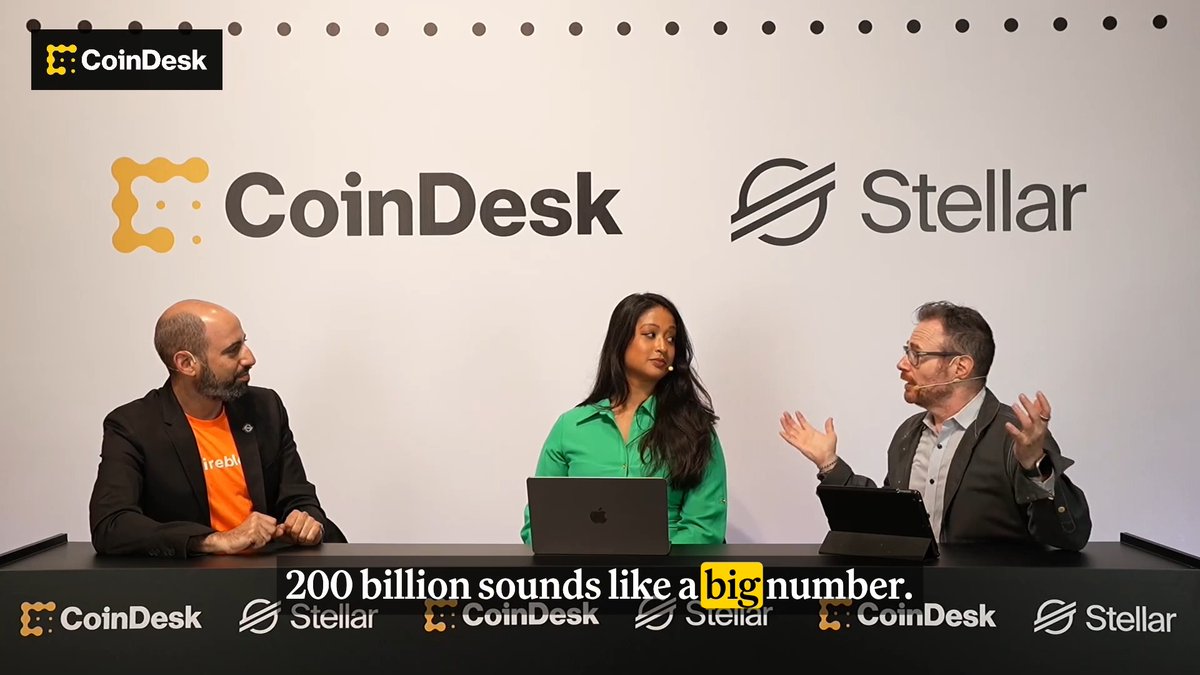 💰 At Meridian 2025 by Stellar, Ran Goldi (Ran Goldi) of Fireblocks told Sam Ewen that while stablecoin transactions have reached $200B, they represent only 2.4% of the $100T of money moving globally. "We still have ways to go."