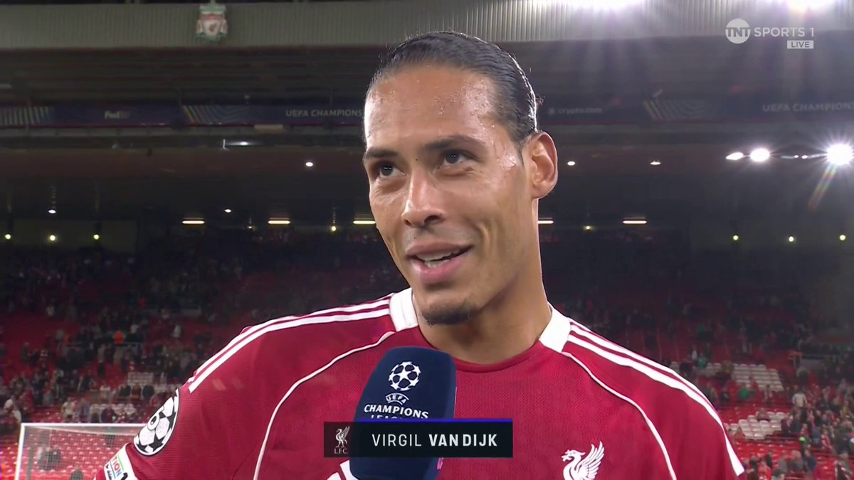 "We found a way... again" 🫡 Captain Virgil van Dijk highlights Liverpool's resilience on another memorable European night at Anfield. 🎙️ @julesbreach 📺 TNT Sports &amp; discovery+ UK