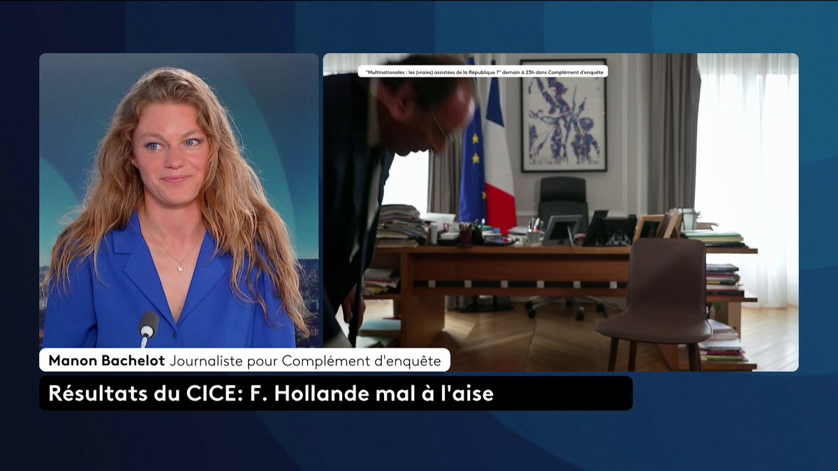 🗣 "On sent que le CICE est une mesure qui tient beaucoup à cœur à F.Hollande, mais c'est compliqué d'en discuter", confie Manon Bachelot, journaliste pour Complément d'enquête. #surleterrain #canal16 Loïc de La Mornais