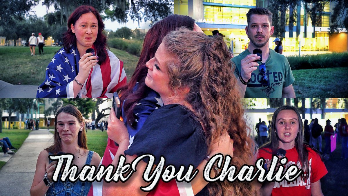 THANK YOU CHARLIE! ♥ College students at USF share how Charlie Kirk touched their hearts, led them to Christ, and impacted their lives in such positive ways. You will be dearly missed and your influence will not be lost.