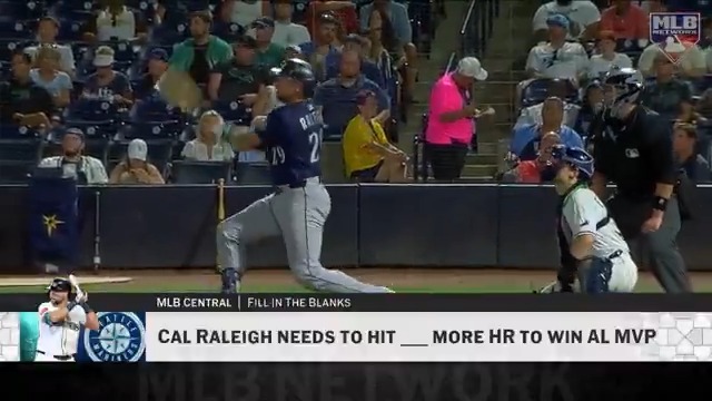 Is there a certain number of home runs that would secure the AL MVP for Cal Raleigh?