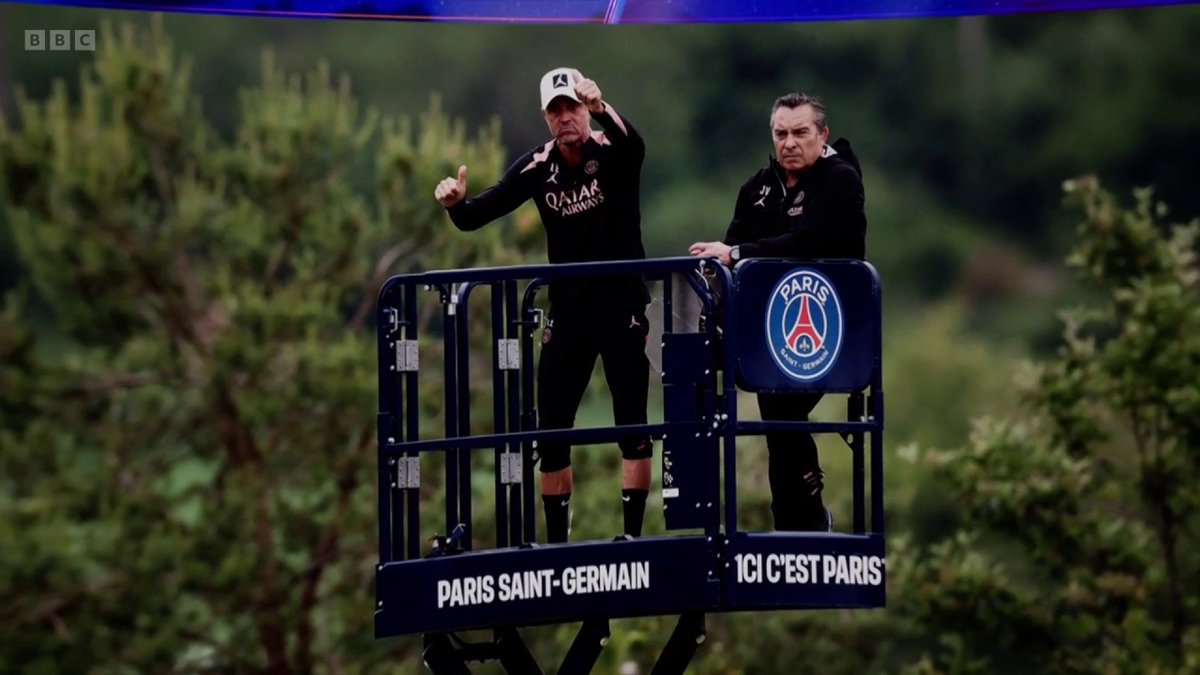 Luis Enrique's started coaching PSG from a new angle ⬆️ Will more coaches opt for the aerial view? #UCL #BBCFootball