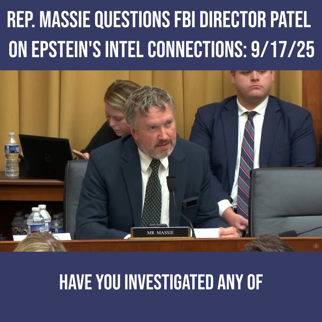 During today's House Judiciary GOP 🇺🇸🇺🇸🇺🇸 hearing with FBI Director Patel, I asked him if the FBI had investigated Jeffrey Epstein's intel connections. I also asked Patel if the FBI has made any progress in their investigation of the January 6th pipe bomber and the Las Vegas shooter.