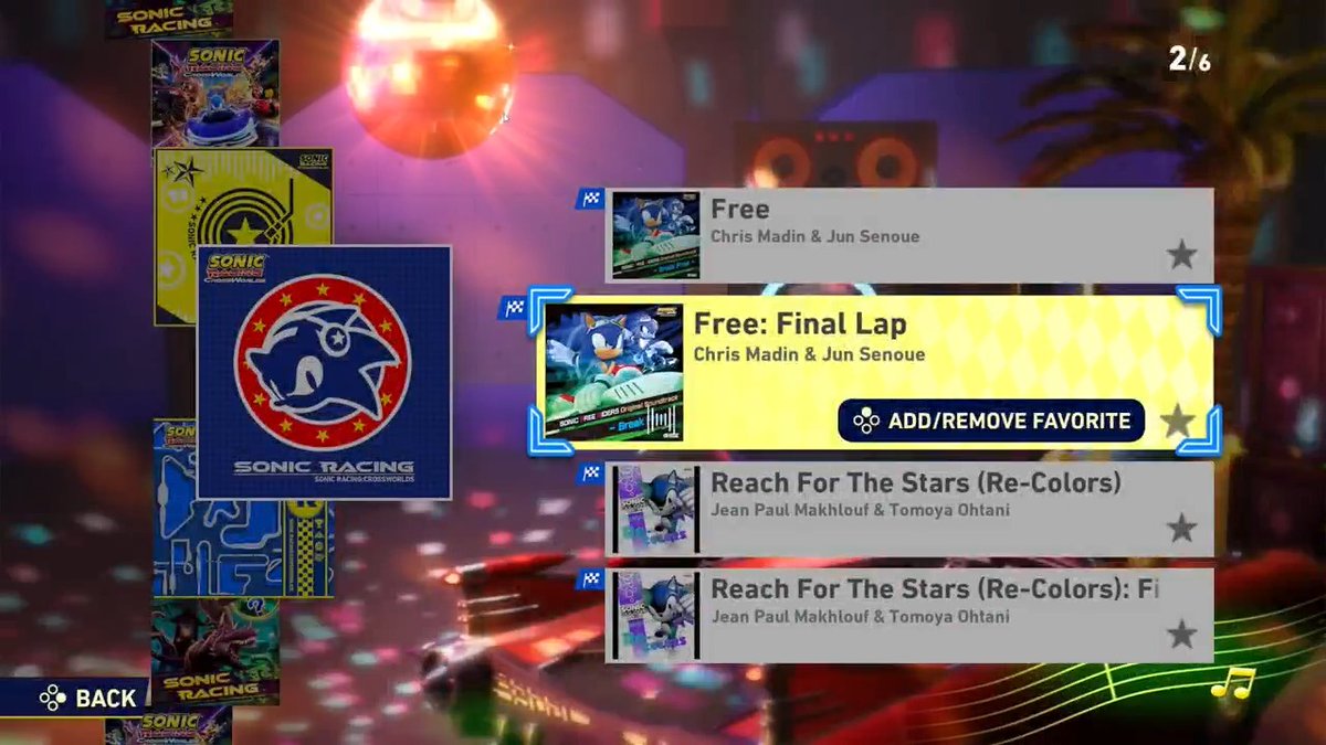 You can change the background music of your races to your favorite Sonic tracks in the Jukebox. Mix and match tracks from all albums to build your favorite playlist! Collaboration songs featuring Hatsune Miku and more will also be included!