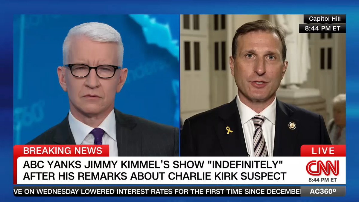"It is absolutely outrageous": Congressman Dan Goldman reacts to ABC's decision to pull Jimmy Kimmel's show off the air "indefinitely" after his recent remarks about Charlie Kirk's suspected killer.