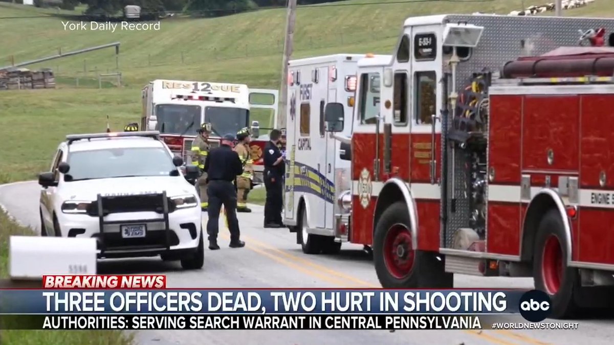A swarm of law enforcement descended on a York County, Pennsylvania, neighborhood after multiple officers were shot and at least three were killed while serving a warrant. At least two officers were transported to a nearby hospital. Whit Johnson reports.