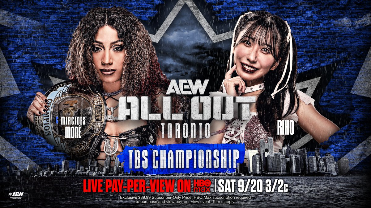 TBS Champion Mercedes Moné Varnado PLANTS Riho ahead of their match Saturday Afternoon at #AEWAllOut! Watch #SeptembertoRemember LIVE on TBS &amp; HBO Max