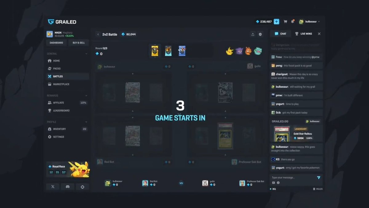 Introducing Pack Battles! Open packs. Battle friends. Winner takes all. Now available on Grailed.