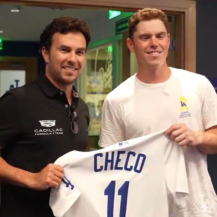 Checo with a lap around Dodger Stadium. 🏁
