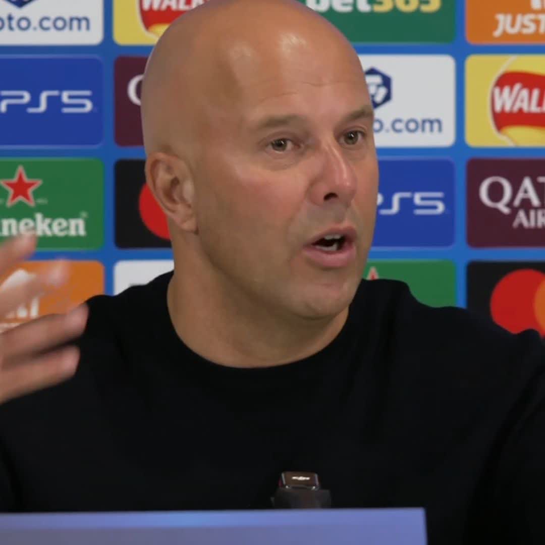 "Maybe I'm a bit disappointed we scored in the last minute" Arne Slot reflects on Liverpool's dramatic win against Atletico Madrid 🔴