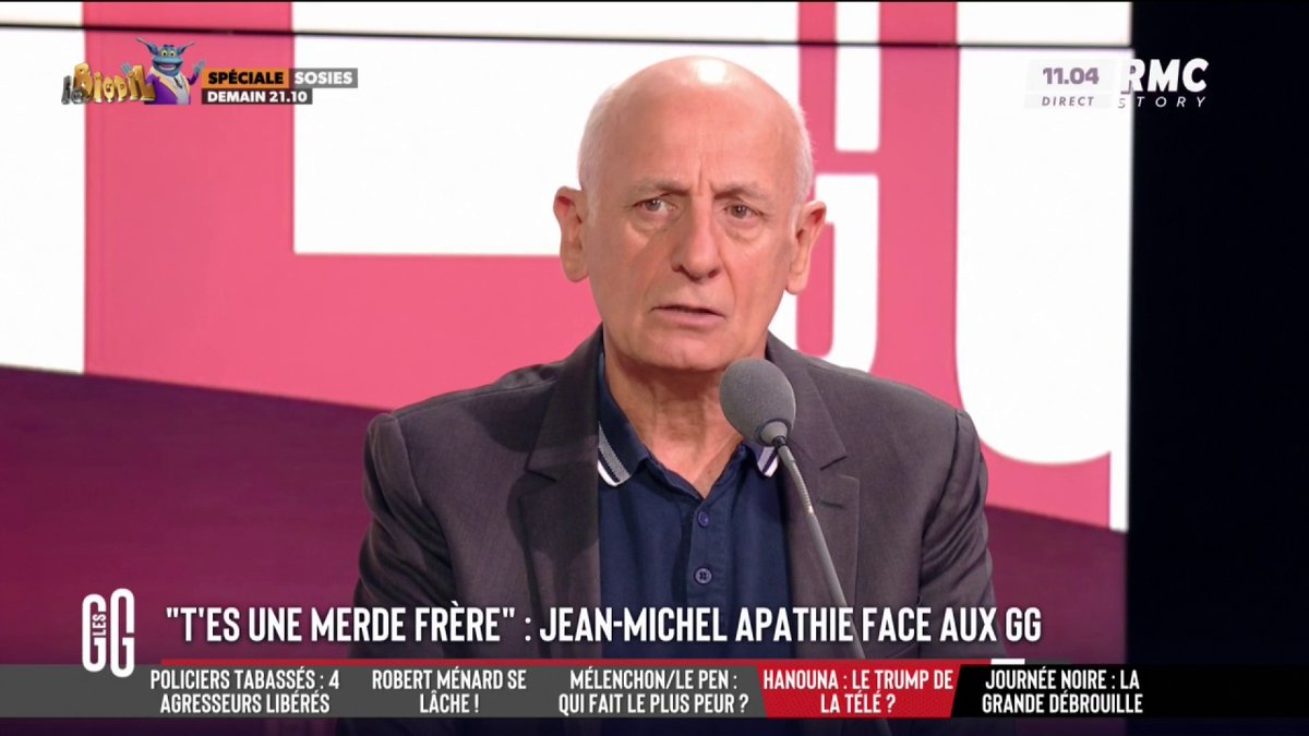 🚨 "T'es une merde frère" : le livre de jean-michel aphatie 🎙️ "Dérapage n'est pas le bon mot. C'est plus 'Humiliation'. Humilier les gens comme le fait Hanouna, c'est singulier. Qui insulte ses congénères ? Les menaces, il les fait beaucoup en privé aussi." #GGRMC
