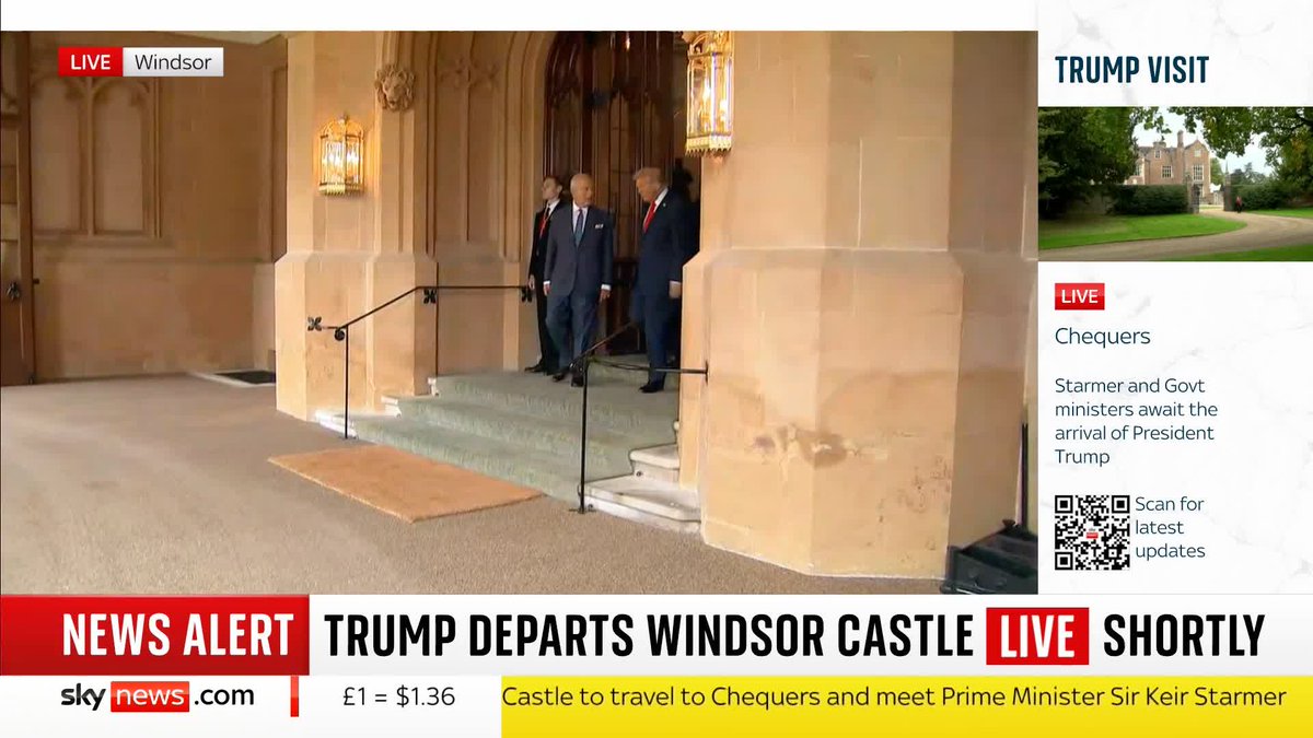 BREAKING: U.S President Trump bids farewell to King Charles in Windsor. 📺 Sky 501, Virgin 602, Freeview 233 and YouTube