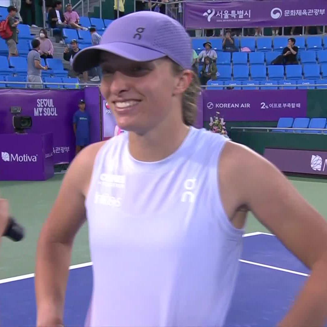 💬 "It's an honor to play here and hopefully next year my dad might come!" Iga Świątek after being asked about her dad’s participation in the 1988 Seoul Olympics ❤️🇰🇷 #KoreaOpen