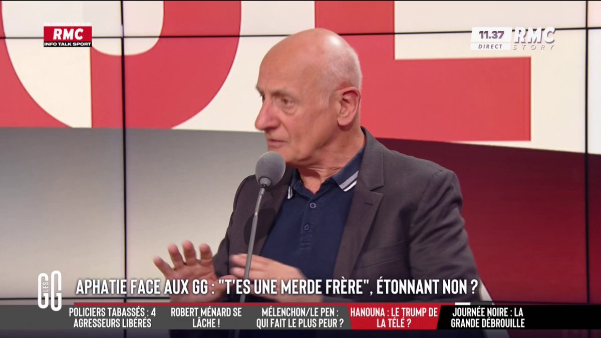🗣️ jean-michel aphatie : "Cnews, c'est la chaîne de la trouille. Il faut que les responsables publics tempèrent. C'est une chaîne d'extrême droite." 🗣️ Alain Marschall : "Attendez ! Pourquoi vous dites que les responsables publics doivent tempérer ?" #GGRMC