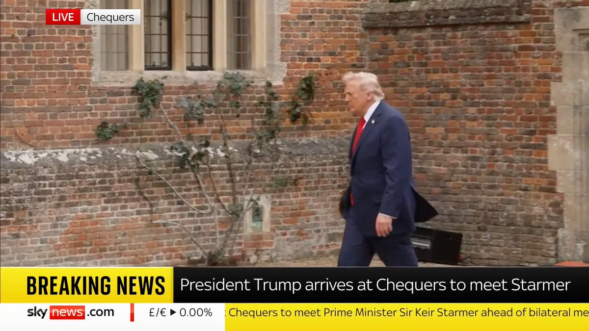BREAKING: President Trump meets Sir Keir Starmer at Chequers. 📺 Sky 501, Virgin 602, Freeview 233 and YouTube