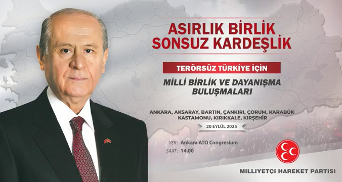 Asırlık Birlik Sonsuz Kardeşlik Ankara, Aksaray, Bartın, Çankırı, Çorum, Karabük, Kastamonu, Kırıkkale, Kırşehir 📆 20 Eylül 2025 - Cumartesi ⏰ Saat: 14.00 📍 Yer: Ankara ATO Congresium