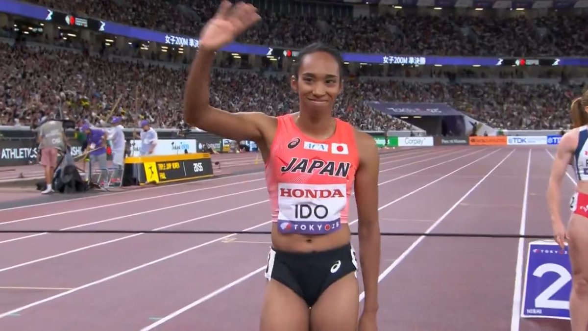 【東京世界陸上】 ▶️女子200m 準決勝1組 大会3連覇を狙う👑 🇯🇲ジャクソン 選手 1位 21秒99(今季ベスト) 🙌決勝進出🙌 日本勢14年ぶりの準決勝💪 🇯🇵井戸アビゲイル風果 選手 8位 23秒15 決勝進出ならず 決勝は 19日(金)22時22分〜 📺TBS系 生中継 ⚡️TVerでは放送同時 &amp; 全49種目LIVE配信⚡