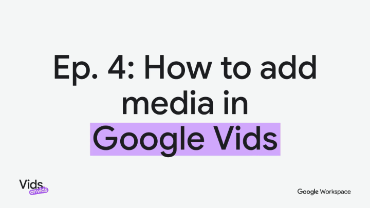 Tell your story, your way. Learn how to customize your Google Vids projects by adding media from your Google Drive, Photos, or high-quality stock assets. Learn how →